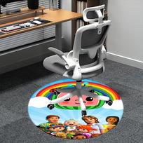 Cocomelon Chair mat Round Rug-Office carpet, Non-slip, Suitable for Living Rooms, Bedrooms decor.1205264a 80cm by 80cm