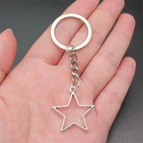 Star Pentagram Moon Celestial Keychain for Kids Trendy Modern Souvenir Elegant Car Key Ring A24-1pcs-30x27mm