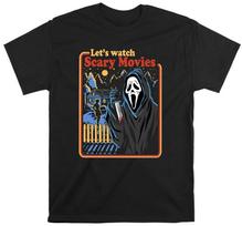 Scream 2023 Lets Watch Scary Movies T Shirt Halloween Funny Meme Novelty M