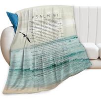 Krikščioniška Biblijos pledas Psalmė 91 Mesti pledą Krikščioniškos dovanos ir dekoras Religinis Biblijos eilutės pledas moterims, vyrams, mergaitėms, berniukams 75x90cm gray