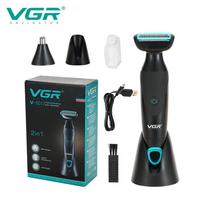 VGR V-601 Retro Men's Multifunctional 2-in-1 Shaver Suitable for Nose and Beard Hair IPX4 Waterproof Durable Wet and Dry Dual-use Safe and Hygienic juoda
