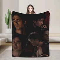 The Vampire Diaries Damon Salvatore Movie Blanket  Super Warm Novelty Plush Throw Blanket For Couch Bed Bedspread Bed Cover 75cmx90cm