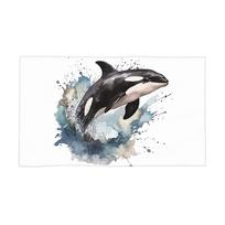 Orca Aquatic Sea Ocean Killer Whale Soft Face Towel Quick Dry Pool Bath Cotton Towels Breathable W30*H60(CM)