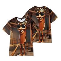AI Fashion Tung Tung Sahur Graphic T-shirts for Women's 3D Printing Casual Funny T-shirt Street Outdoor Men's and Women's Tee Tops XXS