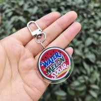 TV Series Shining Twinkling Watermelon Keychain Unisex Viva la vida Acrylic Pendant Keyrings Accessories Key Chains