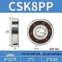 One-Way Clutch Bearings: CSK8PP, CSK10PP, CSK12PP, CSK15PP, CSK20PP, CSK25PP