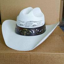 Straw Cowboy hat wide Brim Bull-Hide Bangora women  Pasture straw hat cowboy comfort band solid summer  sombrero M55-58cm