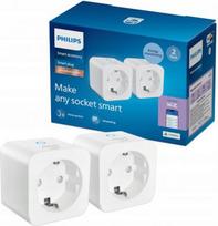 Smart plug, WiZ, SCHUKO, WiFi/Bluetooth, 2300W, IP20, white, 2 pcs. 929002427641 | 8721103164001