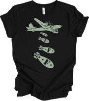 Dropping F Bombs T-Shirt Funny Sarcastic Bomber Plane Military Humor Graphic Tee L