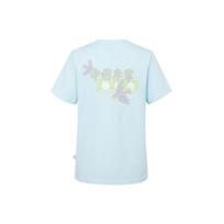 Li Ning Revive Series Casual Fun Print Short Sleeve T-Shirt Women tops Light-Blue AHSWA90-3 S