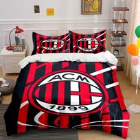 AC Milan logo pattern. Bedding sets Duvet cover sets Duvet covers Pillowcases(1*Duvet Cover 2*Pillowcases without duvet insert) 135x200cm