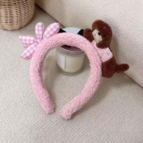 Moon Red Plush Headband Hair Accessories Cartoon Monkey Hairband Cute Dachshund Hair Hoop  Girls kava