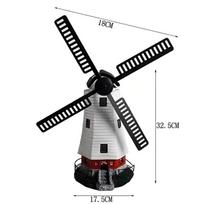 Saulės vėjo malūnas švyturys Lauko vandeniui atsparus sodo dekoras Su dervos amatu kiemo atmosferai