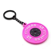 Mini Barbell Plates Key Chain Simulation Fitness Series Pendant Barbell Plates Keyring  Friends rožinė