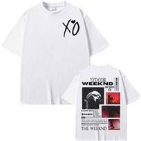 Rapper The Weeknd Music Album Cover T-Shirts Men Women Fashion Hip Hop Streetwear T-Shirt Cotton Short Sleeve T-shirts Tops 4XL white