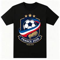 Game Day Sports Slogan Short Sleeve T-Shirt, 2026 France Football Champion Graphic Tee for Cheering for French National Football Team T-Shirt 4XL