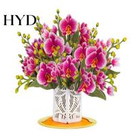 Paper Bouquet Card Pop-Up Wildflower Valentine's 3D Flower Greeting Environmentally Friendly Foldable Romantic Floral Cards for Birthday Mother's Day B