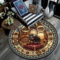 Beetle Life Cycle Round Area Rug Under Office Chairs Bedroom Living Room Home Decor 80cm x 80cm