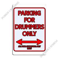 Drummer Parking Sign Metal Signs Wall Decor Wall Decor Living Room Design Garage Tin Sign Poster 20x30cm（7.8x11.8inch）