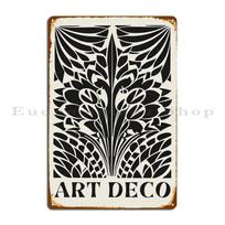 Art Deco Floral Poster Metal Sign Wall Decor Decoration Designing Club Customized Tin Sign Poster 20x30cm（7.8x11.8inch）