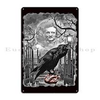 Complete Edgar Allan Poe Tribute Artwork circa  Six Tales The Raven The Black Cat Metal Printing Wall Plaque Tin Sign Poster 20x30cm（7.8x11.8inch）