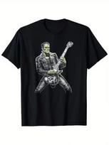 Frankenstein Playing Guitar Player Rock Music Guitarist T-Shirt S
