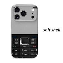 Classic Nostalgic Retro Keypad Old Cell Phone Design Art Film Aesthetic Protective Shockproof Bumper Case Cover For iPhone 14 15 16 Pro Max Plus IPHONE17PROMAX