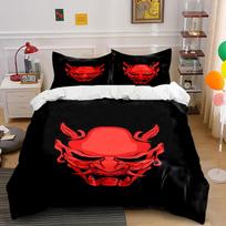 Red demon mask design. Bedding sets Duvet cover sets Duvet covers Pillowcases(1*Duvet Cover 2*Pillowcases without duvet insert) 135x200cm