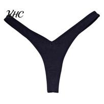 Stretchy Seamless Briefs Women Thong Panties Thin Low Waist Solid Color Good Breathability Lady Underpants Female Daily Underwear L
