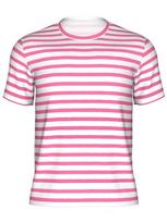 Sunny Days Essential: Playful Pink & White Striped Crew Neck Tee – Effortlessly Chic for Brunch, Beach & Casual Vibes! S