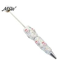 Decorated Pens Christmas Beadable Pen, Sparkly Rhinestone Santa Tree Elk Beaded Ballpoint Pen for DIY Craft Making, Party Favors Durable with A