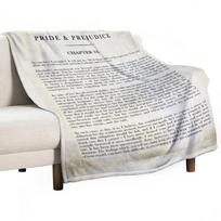 Pride & Prejudice by Jane Austen - Mr. Darcy:  how ardently I admire and love you.  - vintage book page Throw Blanket Size: 75*100cm, Weight: 230 GSM