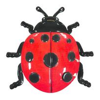 Iron Ladybug Wall Decor Insect Wall Decor  for Garden Fence Patio Home Nursery Wall Decor 1pc