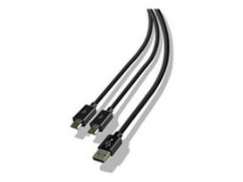 LEXIP X STEELPLAY Dual Play  and  Charge Cable for Controller 3m Black PS4