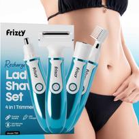 Frizty Bikini Trimmer For Woman | 4 In 1 Rechargeable Face & Body Trimmer For Woman with 4 Heads | Bikini & Body Shaver, Face & Eyebrow, Nose and E