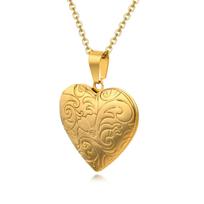 Heart Locket Necklace For Women Stainless Steel Jewelry Custom Photo Frame Memory  Love Pendant For Valentine's Day Gift