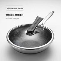 Haolaibao 32cm 304 Stainless Steel Honeycomb Non-stick Wok