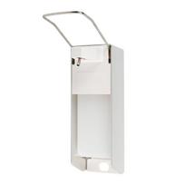 Public Area Use Plastic Automatic Soap Dispenser Elbow Pressure Wall-Mount for Disinfection Liquid in Hospitals SchoolsMalls (White,manual press&N/A) balta