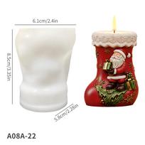 DM1294 Christmas Socks Aromatherapy Candle Silicone Molds Xmas Boots Soy Wax Silicone Mould for Home Desk Ornament 5.8*6.1*8.5cm