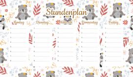 Magnetyczny plan lekcji urocze misie panda i koala 30x17,5cm