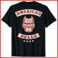 American Bully Dog Breed Back Design Black Cotton T-Shirt S-5XL S