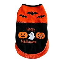 Funny Small Dog Halloween Costume with Pumpkin and Print for and - Cute Holiday Pet Clothing S šafranas