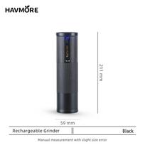 Portable Small Electric USB Rechargeable Coffee Grinder Stainless Steel Coffee Beans Grinder for Home 38MM 6Pins