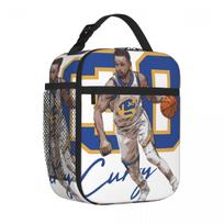 Bestselling Stephen Curry Golden State Basketball Illustration Watercolor Foldable Lunch Bag Children Outing Lunch Carrier One Size