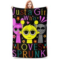 Game Sprunki Flannel Blankets For Kids Boys Summer Conditioning Lightweight Incredibox Throw Blankets for Bed Car Birthday Gifts Size: 75*100cm, Weight: 230 GSM