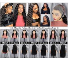 Chinese Hair 13x4 Deep Wave Lace Front Wigs 200% Density Curly Virgin 22 Inch Long Black Frontal Transparent 4/350 (as the picture,20 Inches&Deep Wave&13x4)