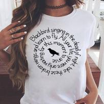 Blackbird Singing in The Dead of Night Bird Lyrics Premium T-Shirt - Hippie Shirt, Hippie Soul Shirt, Peace Shirt, Peace Love, Hippie Life S