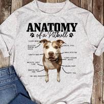 Customize Pitbull - Anatomy Of A Pitbull Dog Funny Cute Pitbull Mom Pitbull Dad T-Shirt - Pitbull Mom Lovers - Mother's Day S