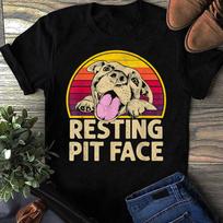 Dog Pitbull Resting Pit Face Funny gift For Pitbull Lovers T-Shirt - Gift for Dog Lovers - Funny Dog - Vintage Shirt M
