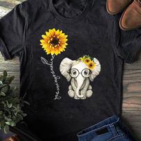 You Are My Sunshine Hippie Sunflower Elephant Gift Friend T-Shirt - Hippie Shirt, Hippie Soul Shirt, Peace Shirt, Hippie. M